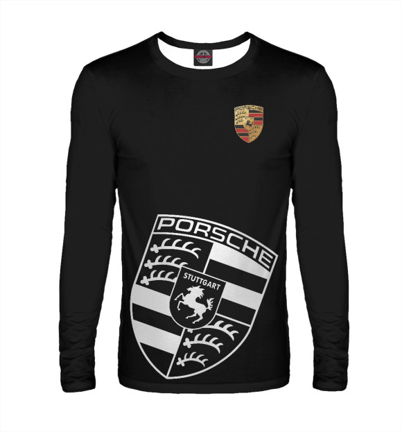 Мужской лонгслив с изображением Porsche цвета Белый
