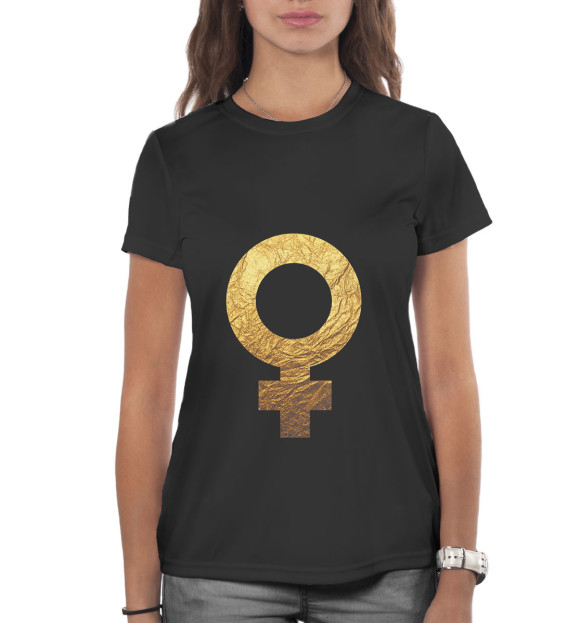 Женская футболка с изображением Символы гендера цвета Белый