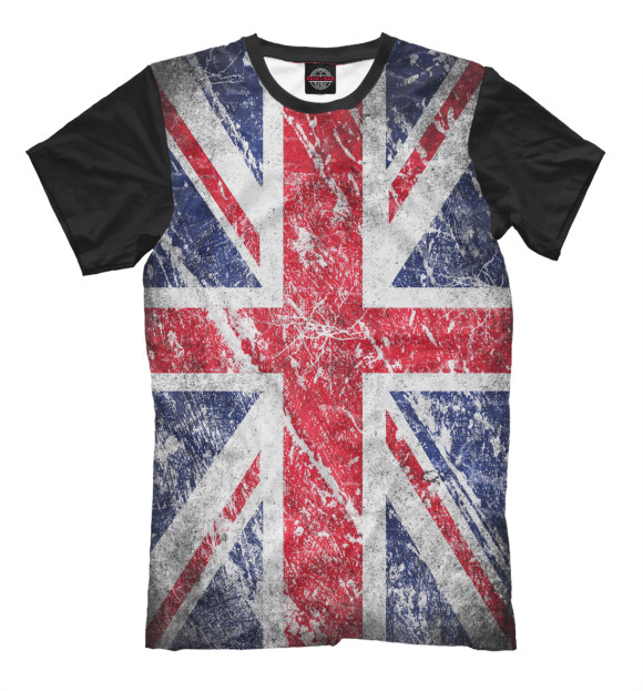 Мужская футболка с изображением Великобритания цвета Молочно-белый