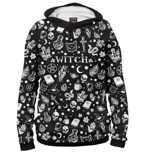 Худи Print Bar, Белый, Witch