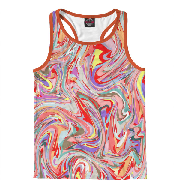 Мужская майка-борцовка с изображением Красочный Микс цвета Белый