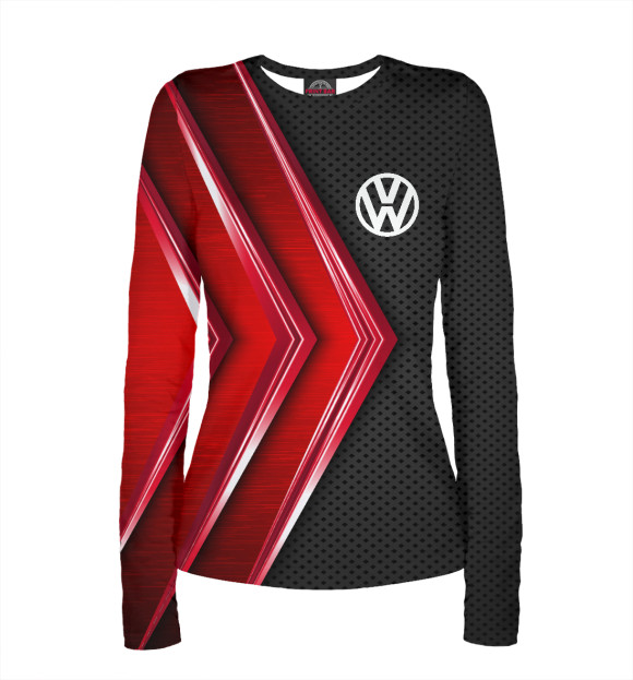 Женский лонгслив с изображением VOLKSWAGEN цвета Белый