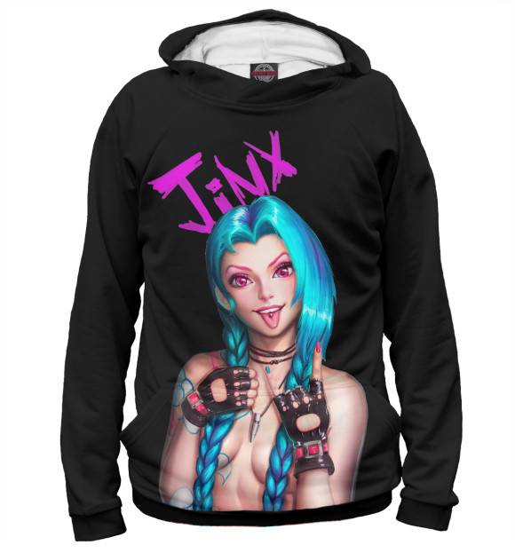 Женское худи с изображением Jinx цвета Белый