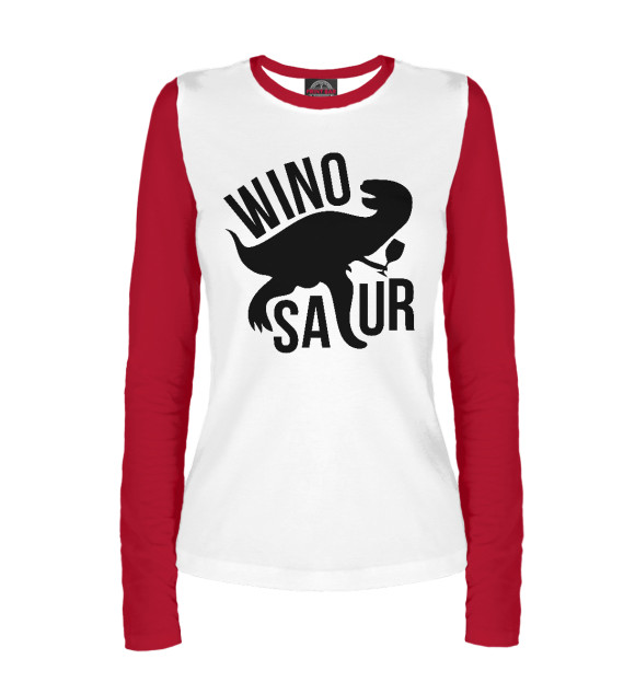 Женский лонгслив с изображением Winosaur цвета Белый