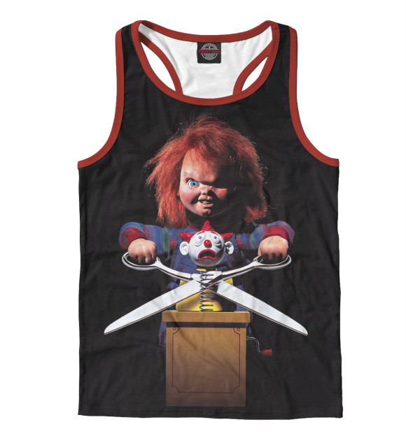 Мужская майка-борцовка с изображением Чаки цвета Белый