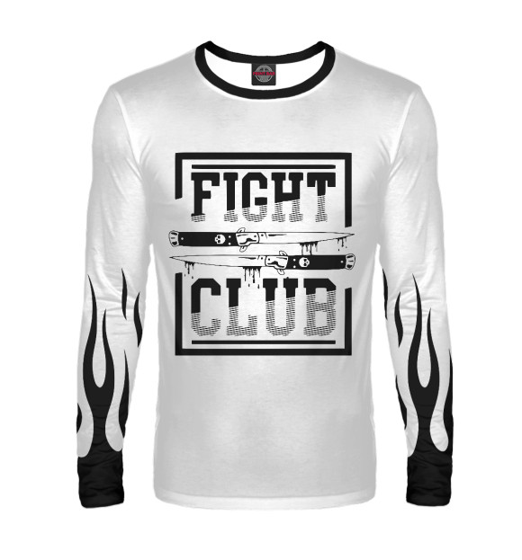 Мужской лонгслив с изображением Бойцовский клуб цвета Белый