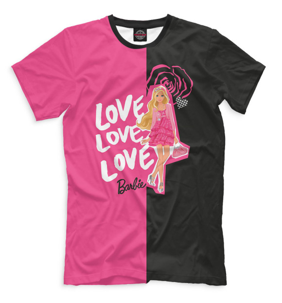 Мужская футболка с изображением Love Barbie цвета Белый