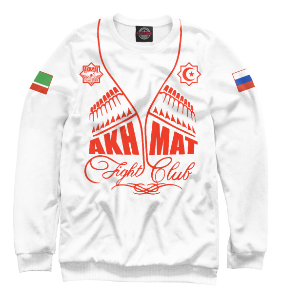 Свитшот для мальчиков с изображением Fight Club Akhmat White цвета Белый