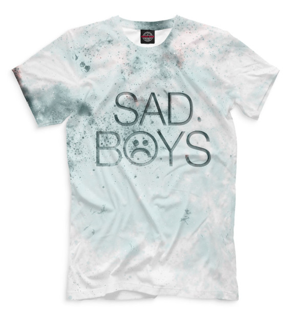 Футболка для мальчиков с изображением Sad Boys цвета Молочно-белый