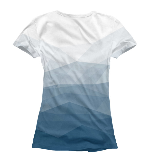 Женская футболка с изображением Синий градиент цвета Белый