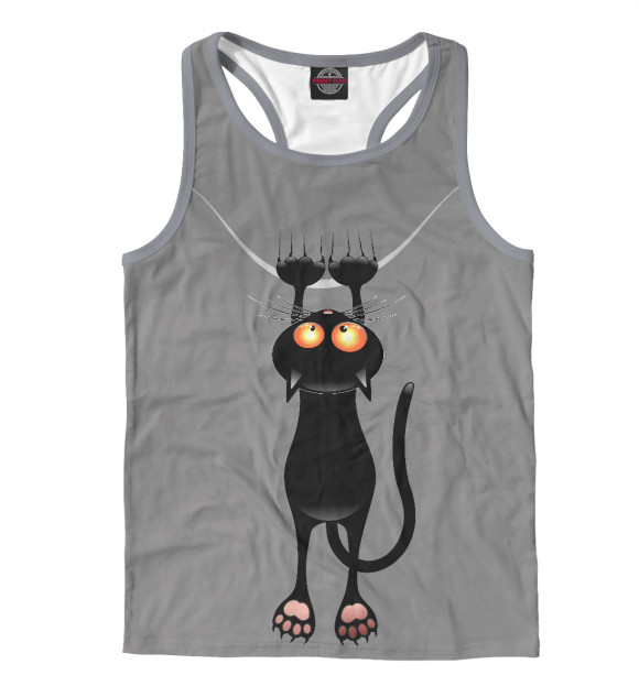 Мужская майка-борцовка с изображением Котэ цвета Белый