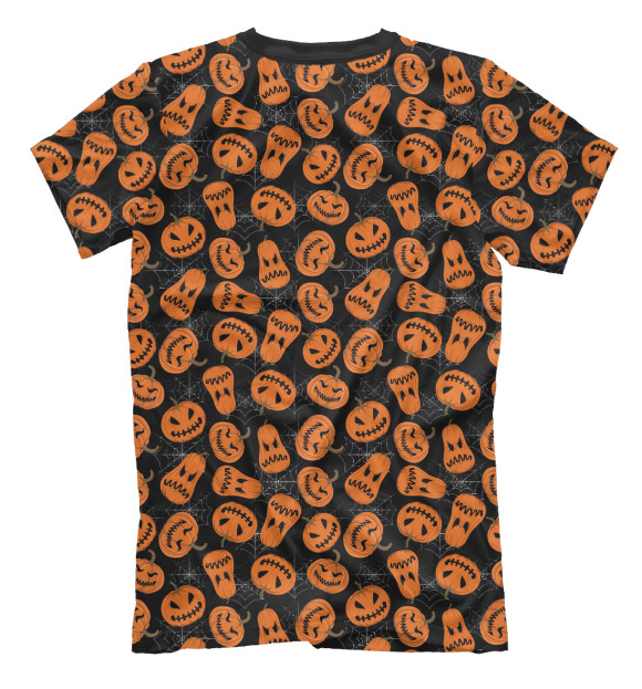 Мужская футболка с изображением Halloween Pumpkin цвета Белый