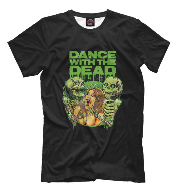 Мужская футболка с изображением Dance With The Dead цвета Черный