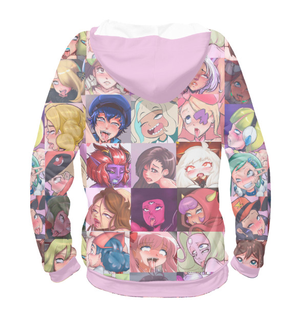 Женское худи с изображением New ahegao цвета Белый