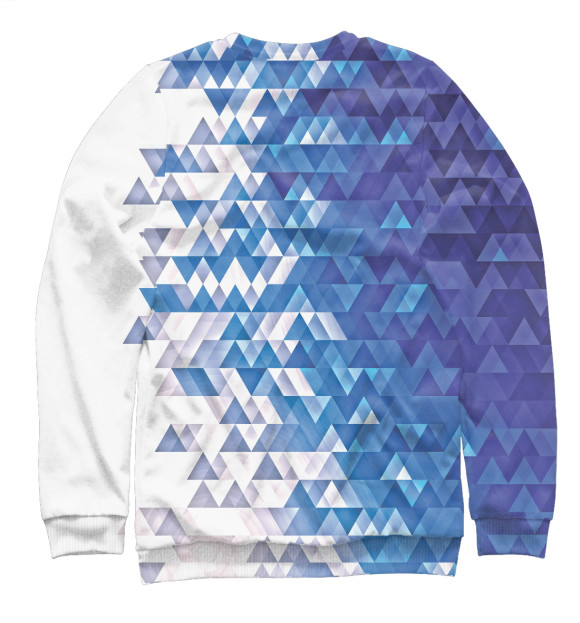 Свитшот для девочек с изображением Polygonal Blue цвета Белый