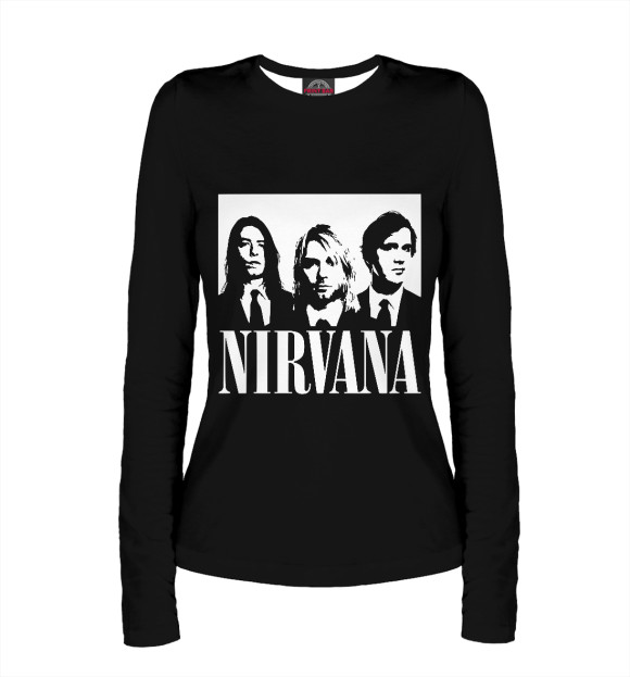 Женский лонгслив с изображением Nirvana цвета Белый