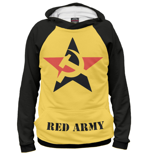 Мужское худи с изображением Red Army цвета Белый