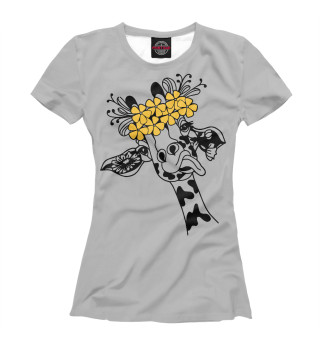 Женская футболка Жираф показывает язык