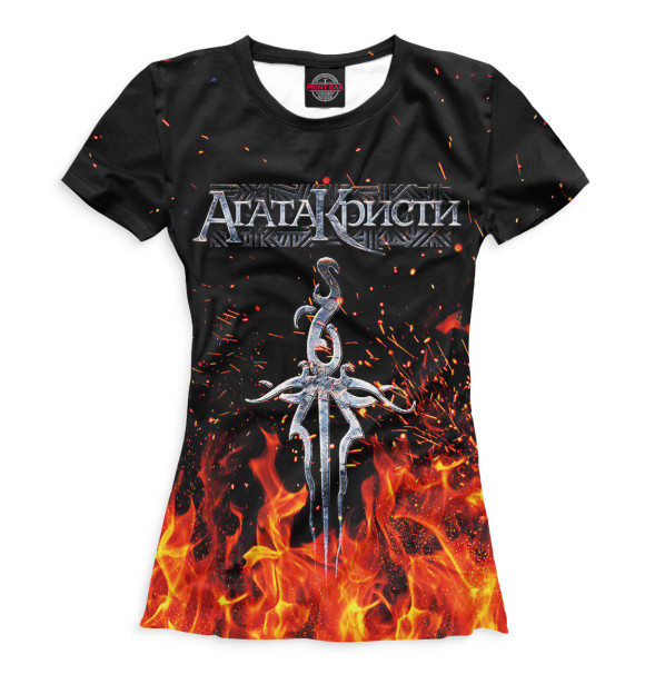 Женская футболка с изображением Агата Кристи цвета Белый