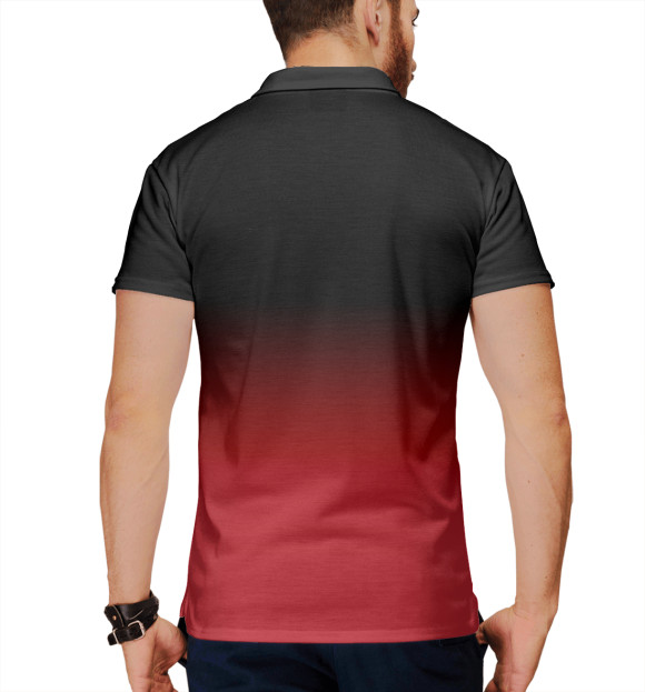 Мужское поло с изображением Milan Red&Black цвета Белый