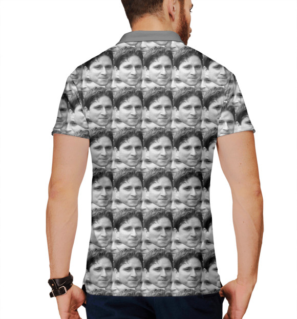 Мужское поло с изображением Kappa цвета Белый