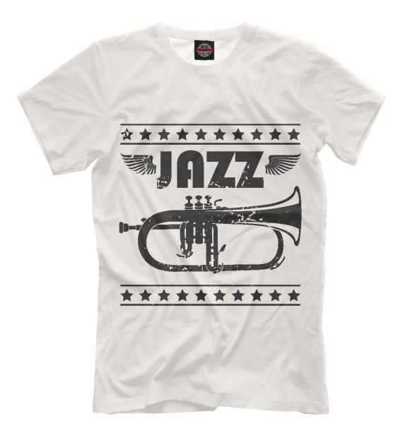 Мужская футболка с изображением Jazz Rules цвета Молочно-белый