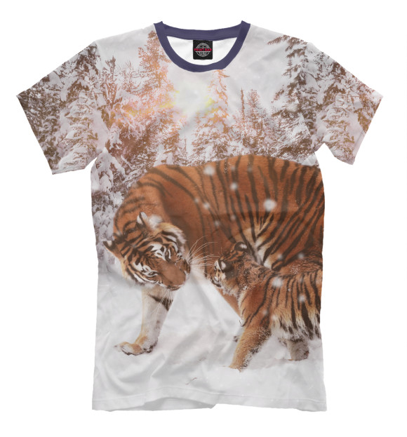 Мужская футболка с изображением Tiger цвета Молочно-белый