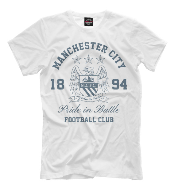 Мужская футболка с изображением Манчестер Сити цвета Молочно-белый