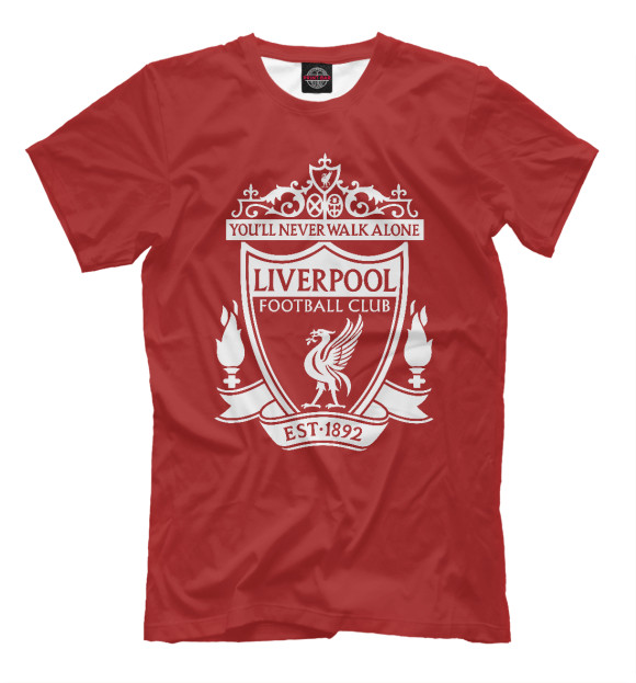 Мужская футболка с изображением Liverpool FC Logo цвета Светло-коричневый