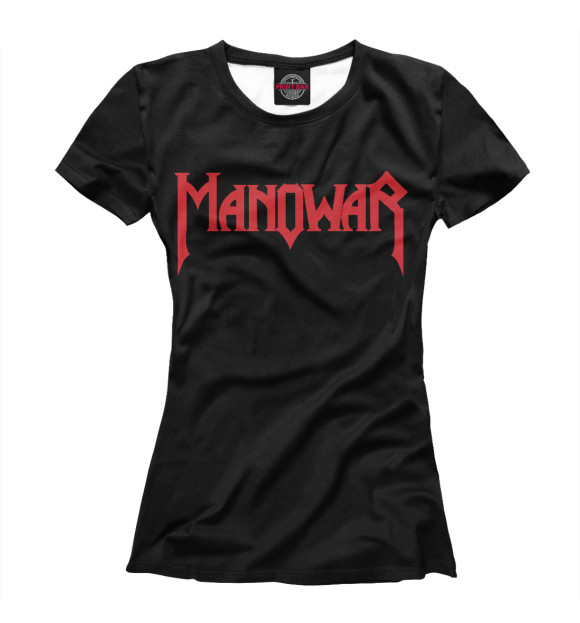 Женская футболка с изображением Manowar цвета Белый