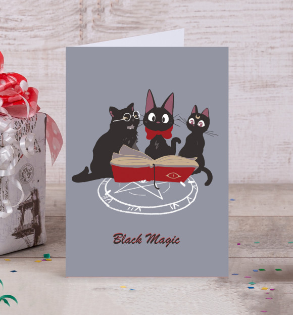 Открытка с притом Black Magic цвета Белый Открытка с изображением Black Magic цвета Белый