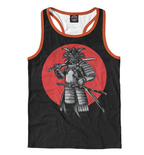 Мужская майка-борцовка с изображением САМУРАЙ цвета Белый