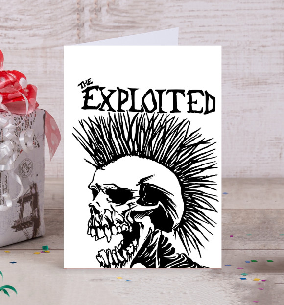 Открытка с изображением The Exploited цвета Белый