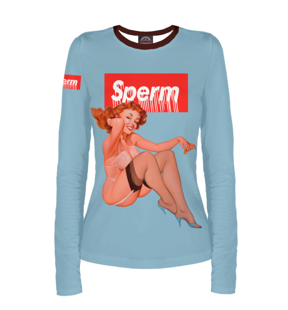 Женский лонгслив с изображением Girl цвета Белый