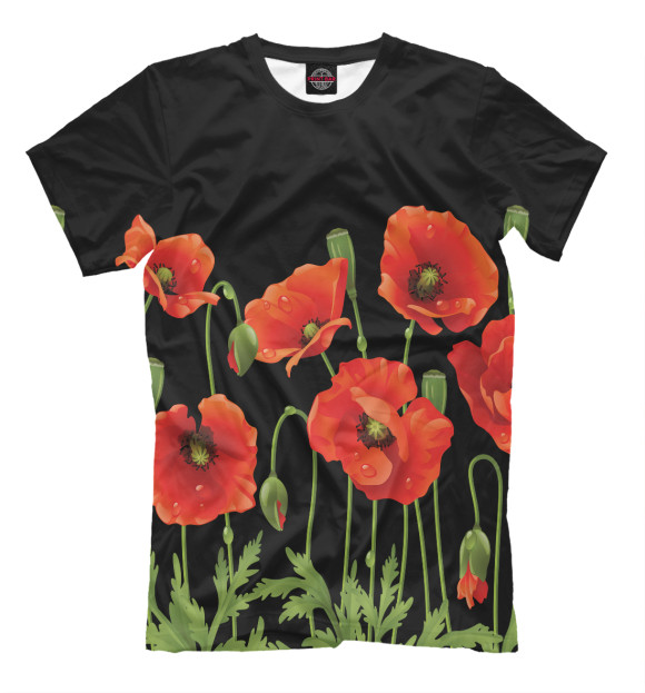 Футболка для мальчиков с изображением Маки цвета Черный