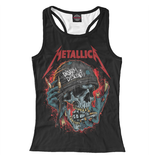 Женская майка-борцовка с изображением Metallica цвета Белый