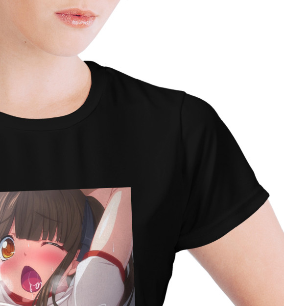 Женская футболка с изображением Ahegao culture цвета Белый