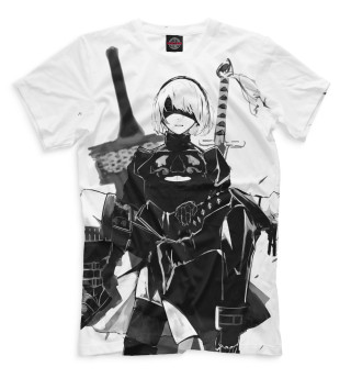 Мужская футболка Nier Automata black and white
