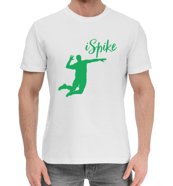 Мужская хлопковая футболка с изображением I Spike цвета Белый