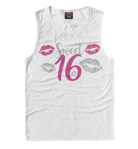 Мужская майка с изображением 16 лет цвета Белый