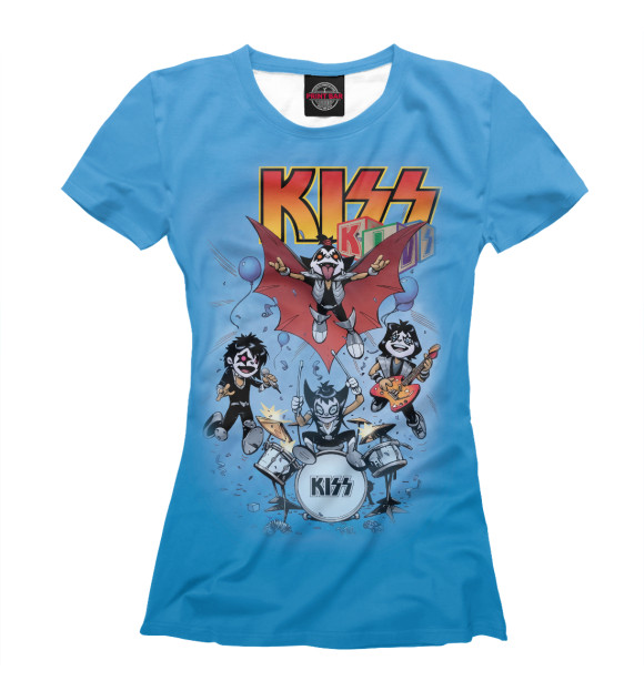 Женская футболка с изображением Kiss цвета Белый