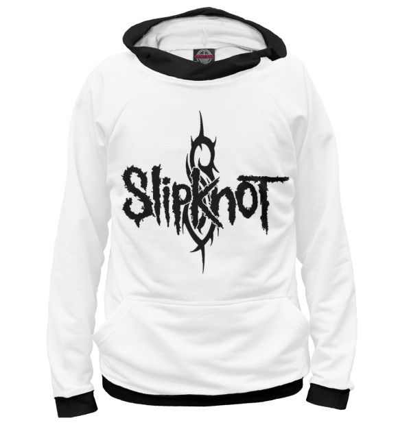 Мужское худи с изображением Slipknot цвета Белый
