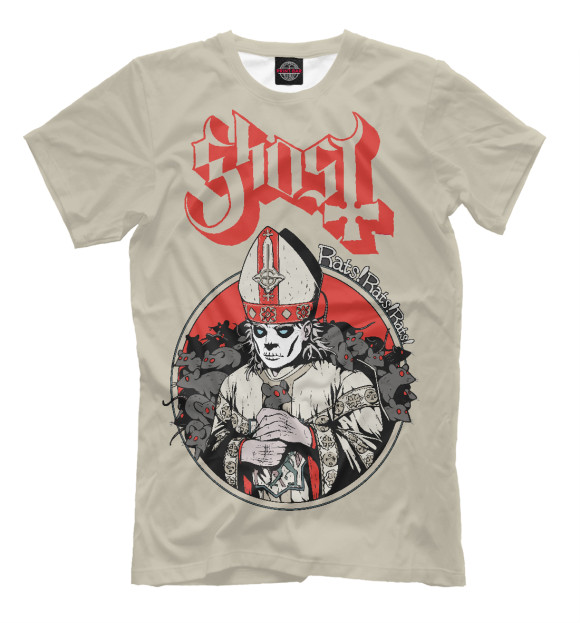 Мужская футболка с изображением Ghost цвета Белый