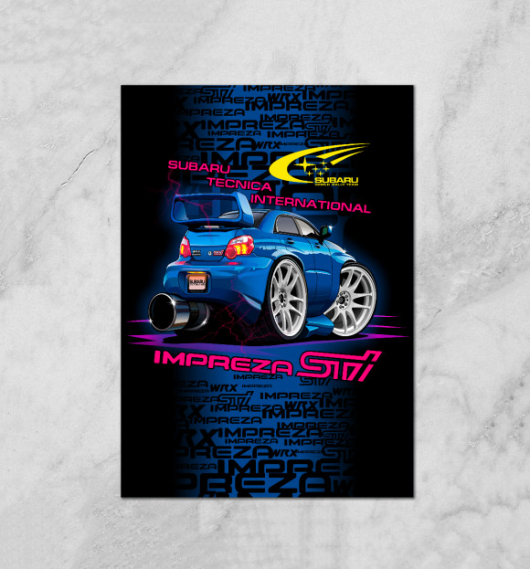 Плакат с изображением Impreza 3 цвета Белый