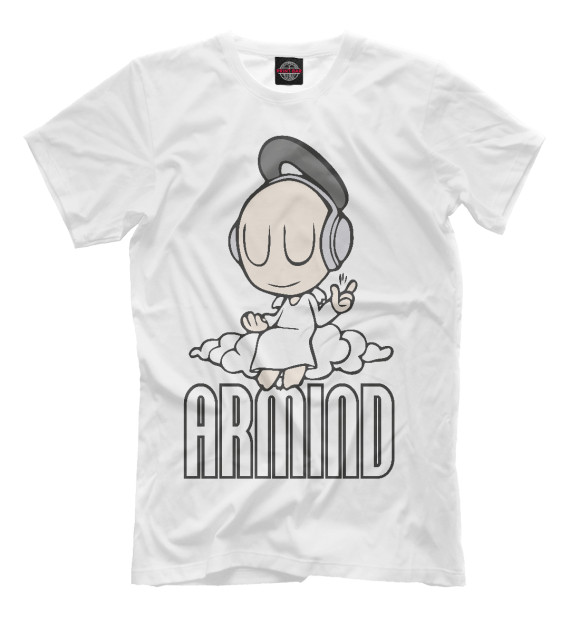 Мужская футболка с изображением Armin Van Buuren цвета Молочно-белый