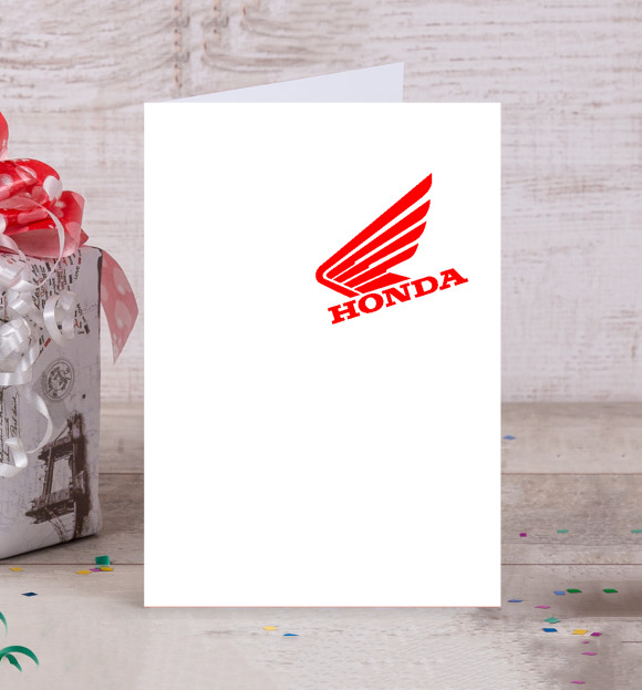 Открытка с изображением Honda Logo цвета Белый