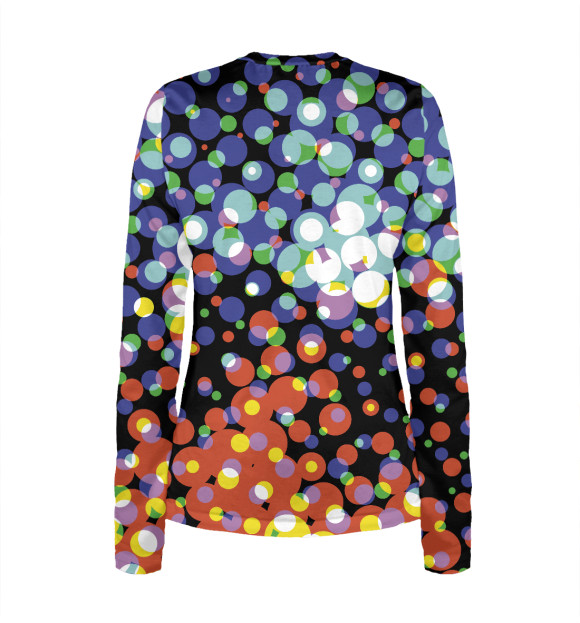 Женский лонгслив с изображением Color pattern цвета Белый