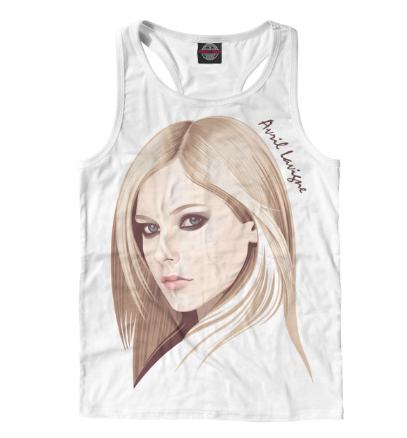 Мужская майка-борцовка с изображением Avril Lavigne цвета Белый