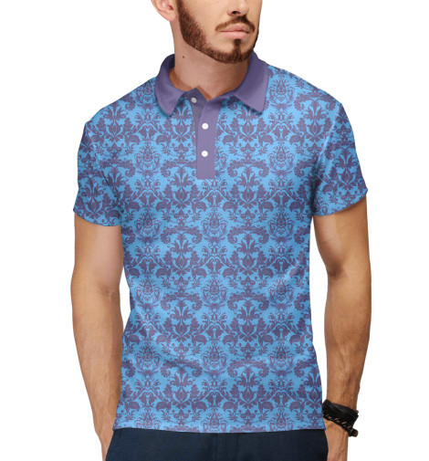 

Поло Print Bar, Белый, Damask Blue Rasberry