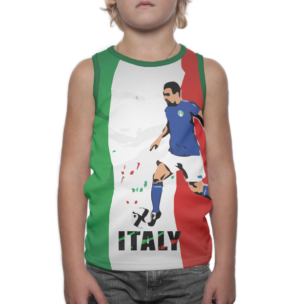 Майка для мальчика с изображением Сборная Италии цвета Белый